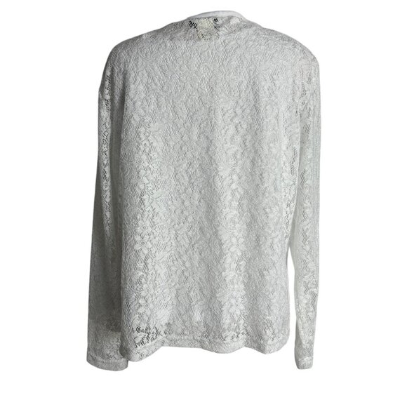 Vintage Ilyza Blouse Faux 2 Piece Size Large Lace Long Sleeve Romantic Modest - Picture 2 of 9